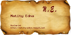 Matity Edna névjegykártya